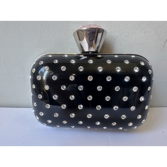 Jimmy Choo Plastic Rhinestone Pink Crystal Black clutch Bag - Picture 3 of 16